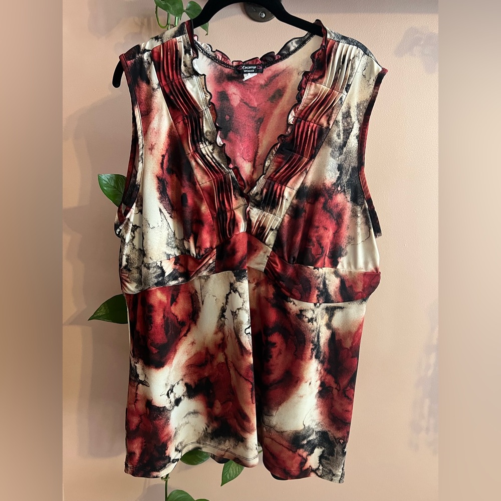 Cocomo Red and Black Vintage Whimsigoth Top